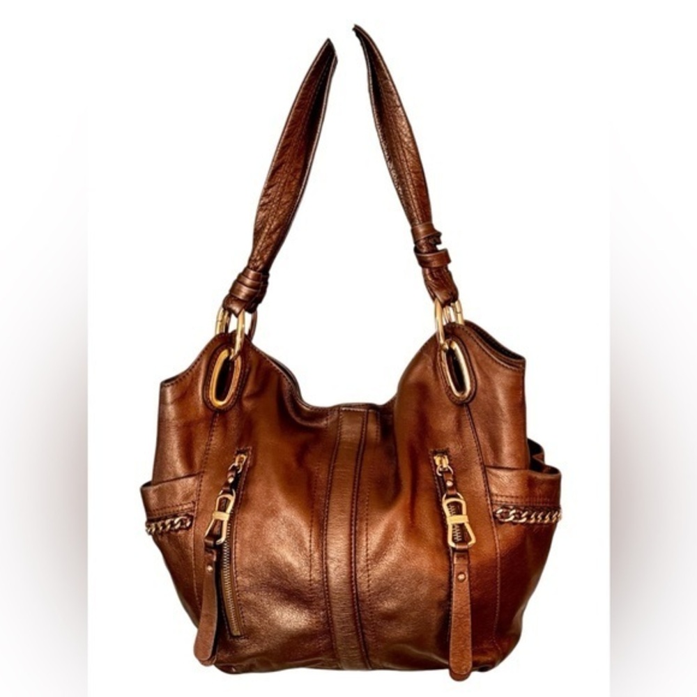 B. Makowsky Metallic Gold Bag